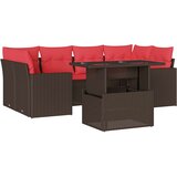  Vrtni set od 7 dijelova s jastucima, smeđi poliratan | shoptok.hr