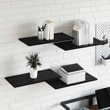 Police za knjige 4 pcs Crna 60 x 30 x 1,5 cm Konstruirano drvo | shoptok.hr