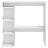  Barski stol sa stalkom za pohranu sjajni bijeli 100x50x101,5 cm | shoptok.hr