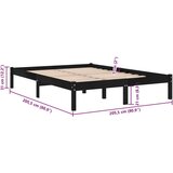 vidaXL posteljni okvir črn iz trdne borovine 200x200 cm | Shoptok.si