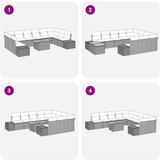  Set vrtnega kavča 11 delni s blazinami Bež poli ratan, (22091073) | Shoptok.si