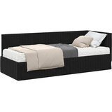  Kutni krevetni okvir s madracem s uzglavljem 2 pcs Crna Baršun | shoptok.hr