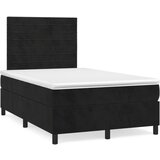 vidaXL Box spring postelja z vzmetnico LED črna 120x190 cm žamet Cene
