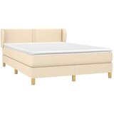  Krevet s oprugama i madracem krem 140x200 cm od tkanine | shoptok.hr