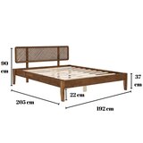 Kalune Design Bračni krevet od masivne smreke s podnicom 180x200 cm u prirodnoj boji/tamno smeđi Izabelya – | shoptok.hr