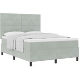 Box Spring Krevet s Madracem Svjetlosiva 160x200 cm Baršun | shoptok.hr