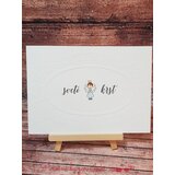  Vabilo za krst preprosto s potiskom rožic in angelčkom REK122 | Shoptok.si