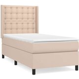  Krevet s oprugama i madrac cappuccino 80x200 cm od umjetne kože | shoptok.hr