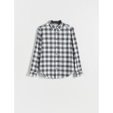 Reserved karirasta srajca regular fit - bela | Shoptok.si