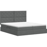  Krevet s od storage s uzglavljem Tamnosiva 200 x 200 cm Tkanina | shoptok.hr