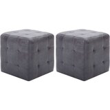  Tabure 2 kosa siv 30x30x30 cm umetno usnje semiš | Shoptok.si