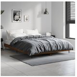 vidaXL Posteljni okvir rjav hrast 135x190 cm inzenirski les Cene