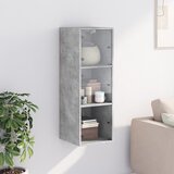  Zidni ormarić sa staklenim vratima boja betona 35 x 37 x 100 cm | shoptok.hr