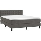 box spring s madracem LED tamnosivi 140x200 cm baršun | shoptok.hr