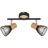 Ferotehna stropna svjetiljka Black Wood 2 (50 W, D x Š x V: 90 x 310 x 190 mm, Crne boje, E14)