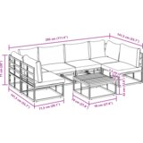 vidaXL Sjedeća garnitura za vrt 7 pcs Crna 70 x 70 x 32 cm Aluminij | shoptok.hr