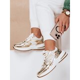 DStreet Sneakersy damskie na płaskiej podeszwie ROYALFIT złote | shoptok.hr