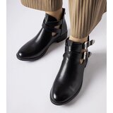 IDEAL SHOES Black cut-out ankle boots with buckles Franca | Eponuda.ba