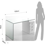 Tomasucci Radni stol sa staklenom pločom stola 65x125 cm Bow – | shoptok.hr