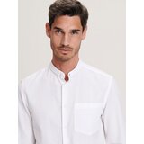 Reserved srajca regular fit iz mešanice lana - bela | Shoptok.si