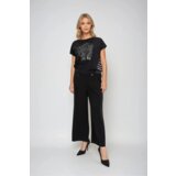 Marisse Black Cotton Blouse With Print | ePonuda.com