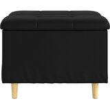  Otoman za pohranu s jastukom Crna 60 x 60 x 45 cm Umjetna koža | shoptok.hr
