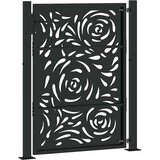  Vrtna vrata crna 100x125 cm čelična dizajn plamena | shoptok.hr