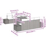  Set sofe 7 kom. 6-Broj sjedala Crna i Plava poliratan | shoptok.hr