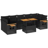  8-dijelni set vrtnih sofa od poliratana s jastucima crni bagrem | shoptok.hr