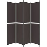 Sobna pregrada s 4 panela smeđa 200 x 220 cm od tkanine | shoptok.hr