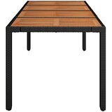  Vrtni stol s drvenom pločom crni 190 x 90 x 75 cm od poliratana | shoptok.hr