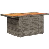  Vrtna miza siva 100x55x73 cm poli ratan in akacijev les | Shoptok.si