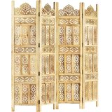 vidaXL Ročno izrezljan paravan 4-delni 160x165 cm trden mangov les | Shoptok.si