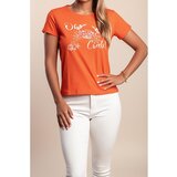 Fenzy Bombažna Kratka Majica S Potiskom, Oranžna | Shoptok.si