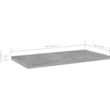 Police za knjige 4 kom siva boja betona 40 x 20 x 1,5 cm drvene | shoptok.hr