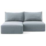 Makamii Modra žametna raztegljiva/s prostorom za shranjevanje kotna sedežna garnitura (levi kot/z ležalnikom) Kalena – | Shoptok.si