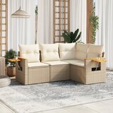 Maison Chic Seti vrtnega pohištva - Vrtna garnitura - Vrtni pohištvo set 4-delna z blazinami bež poli ratan, (21811343) | Shoptok.si