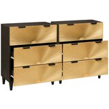  Kreveta 2 pcs Crna i zlatna 60 x 33 x 75 cm Čvrsto drvo manga | shoptok.hr