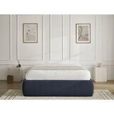 Bobochic Paris Temno modra oblazinjena zakonska postelja s prostorom za shranjevanje/brez vzglavja z letvenim dnom 160x200 cm Inera – | Shoptok.si