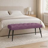  Klupa s gumbastim tkanjem Ljubičasta 110 x 40 x 46 cm Baršun | shoptok.hr