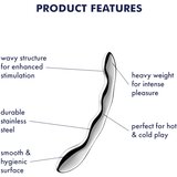 Satisfyer Cosmic Crest 2 – valoviti kovinski dildo (srebrn) | Shoptok.si