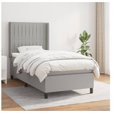  Krevet s oprugama i madracem svjetlosivi 100x200 cm od tkanine | shoptok.hr