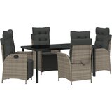 vidaXL set od 5 dijelova vrtne blagovaonice sivi poli ratan | shoptok.hr