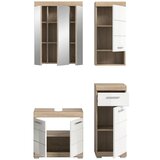MID.YOU Kopalnica Lambada, Barva Hrasta, Bela, 4-Delna | Shoptok.si