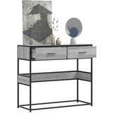 Maison Chic konzolna miza - miza ob steni siva sonoma 90x35x80 cm inženirski les, (21786113) | Shoptok.si