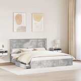  Krevet s od storage s uzglavljem Betonski sivi 200 x 200 cm | shoptok.hr