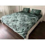  posteljina za francuski ležaj sa štepanom navlakom D4, 160x220cm, tamnozelena Cene