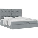 vidaXL Okvir kreveta s madracima svijetlosivi 200x200cm od tkanine | shoptok.hr