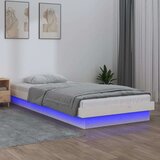  Posteljni okvir LED bel 90x190 cm trden les, (20903782) Cene