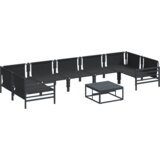 vidaXL Vrtna sedežna garnitura 8 pcs Antracitna Jeklo | Shoptok.si